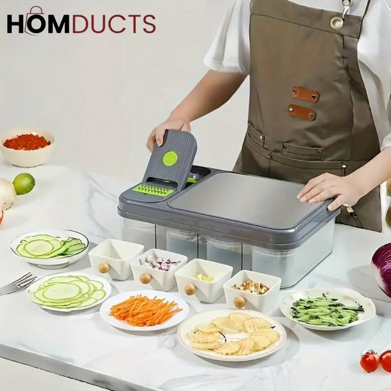 All in one Vegetable Cutter With Cutting Board And Storage Boxes detail view