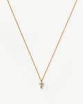Solid Gold Diamond Initial Mini Pendant Necklace - T | 14ct Solid Yellow Gold Plated/Diamond