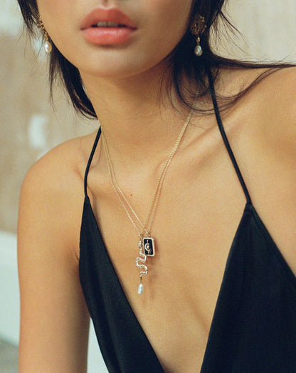 Harris Reed Solid Gold Serpent Necklace