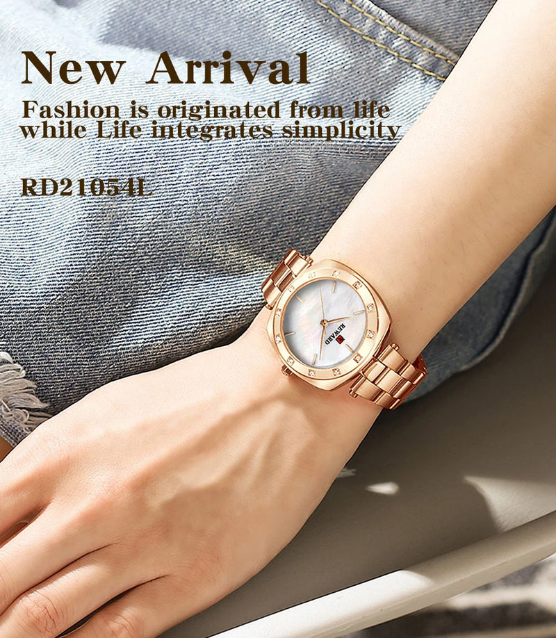The Reward Custom OEM Japanese Quartz Movement Stylish Women Watch is the best brand for luxury fashion ladies wristwatches. With Japanese quartz movement and a sleek and elegant design, it's both accurate and stylish. detail view