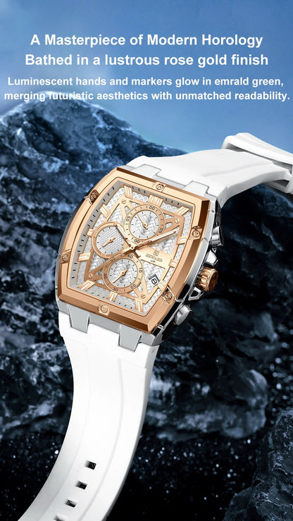 REWARD Fashion Watch Men Square Top Quality Luxury Alloy Quartz Watches Calendar Rubber Band Male Wrist Watches Factory OEM