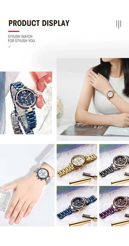 REWARD Hot Brand Luxury Women Watches Fashion Stainless Steel Band Quartz Sport Watch Luminous Ladies Wrist Watch,RD63084L