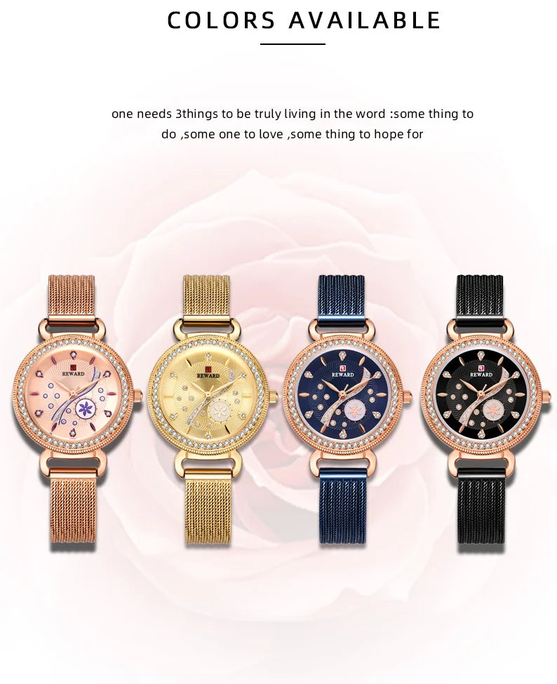 REWARD Luxury Watch Top Quality Women's Watches manufacturing diamond Waterproof Ladies Women Wristwatch Clock reloj RD22004L
